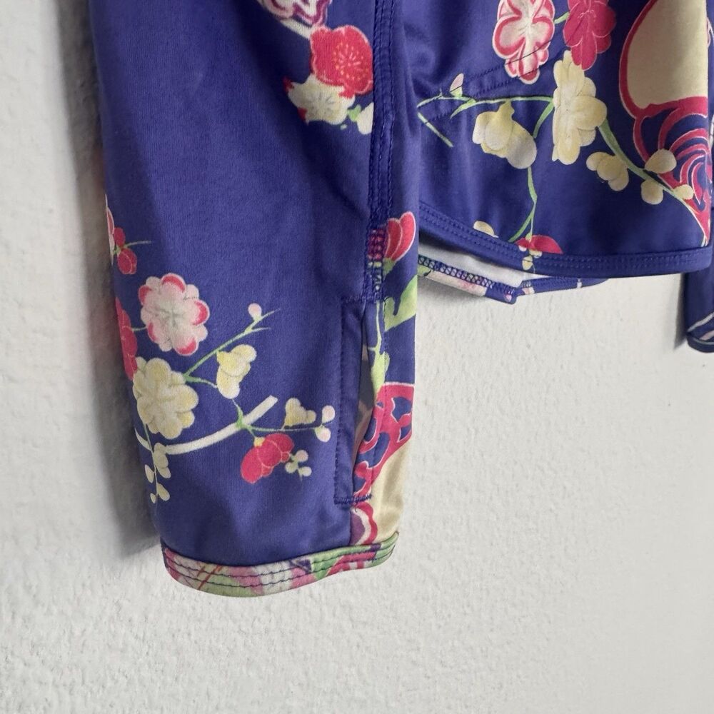 Ralph Lauren Polo Golf Shirt Sz M Bright Floral Print Long Sleeve 1/4 Zip Colors - Picture 11 of 16